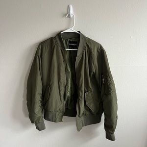 Express olive green bomber jacket